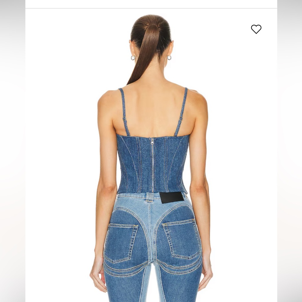 Fleur De Mal Denim Bustier with Removable Straps in Size 6 NWT - Picture 4 of 8